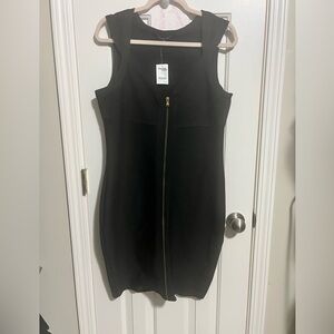Charlotte Russe Black Ribbed Sleeveless Mini Dress